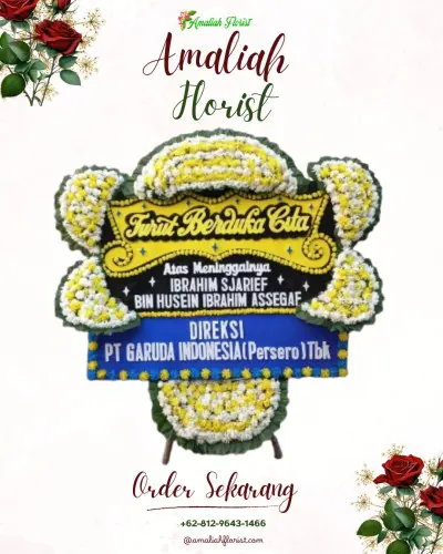 Papan Bunga Duka di Tenda